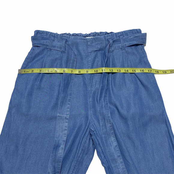 POPSUGAR Denim Blue Paperbag Jean Pants Size Small - Picture 3 of 11